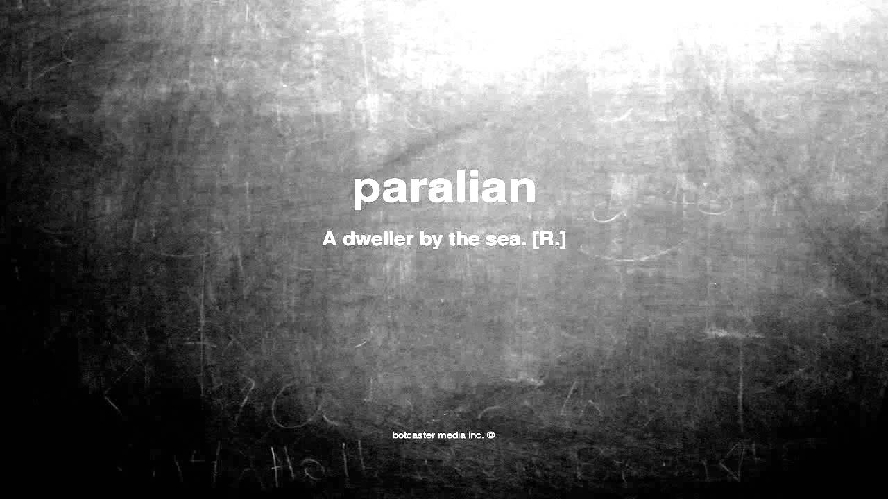 What does paralian mean