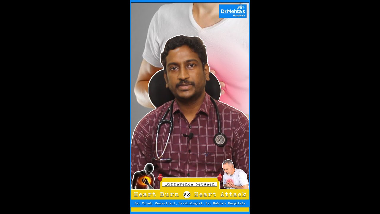 What's the Difference Series - Heart Burn vs Heart Attack by Dr. Vivek. #shorts