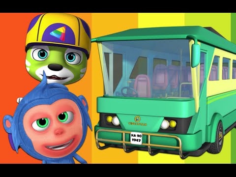 Wheels On The Bus Go Round And Round Nursery Rhyme | Kids Songs By Videogyan 3D Rhymes