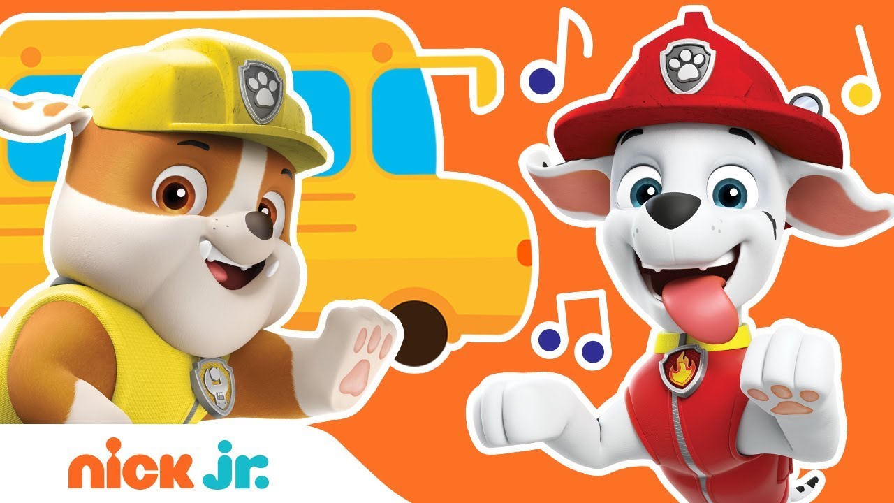 Wheels On The Bus' PAW Patrol REMIX! 🚌 Back to School Sing Along  | Stay Home #WithMe | Nick Jr.