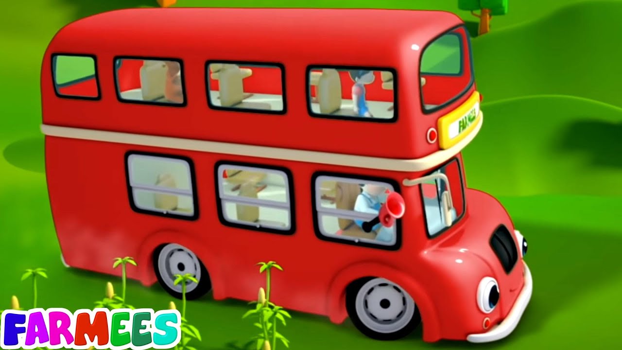 Wheels On The Bus, School Bus + More Vehicles Rhymes for Kids