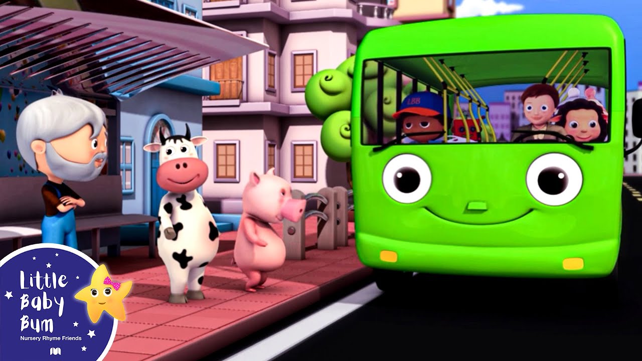 Wheels On The Green Bus | Nursery Rhymes for Babies by LittleBabyBum - ABCs and 123s