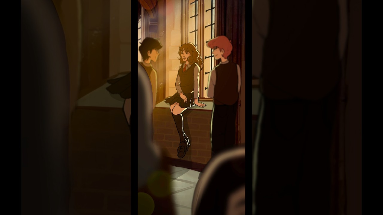 when class is over 🍂 #harrypotter #dracomalfoy #hermionegranger #animation #cartoon #meme