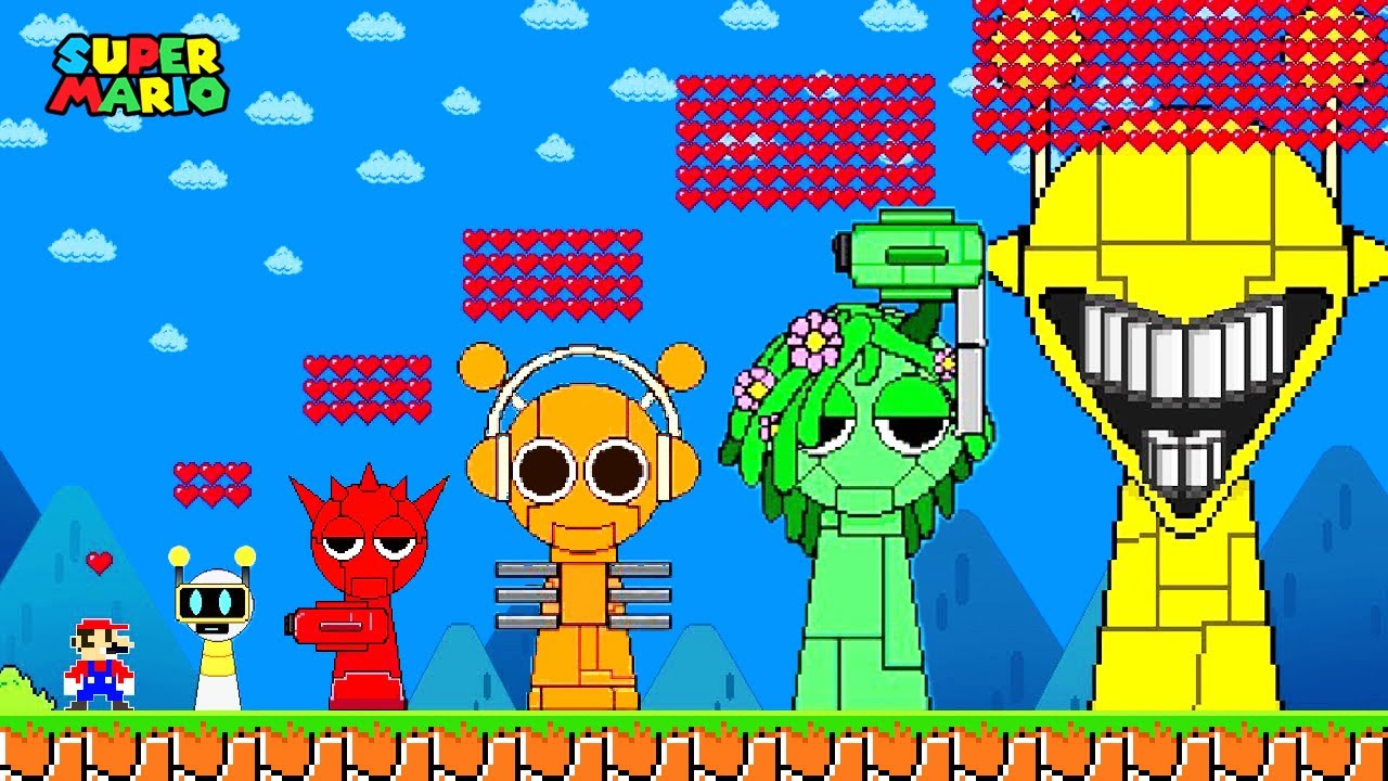 When Mario Collect 1,000,000 Hearts for Sprunki become Giant Robot #sprunki