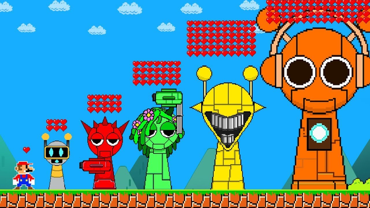 When Mario Collect 1,000,000 Hearts for Sprunki become Robot #sprunki