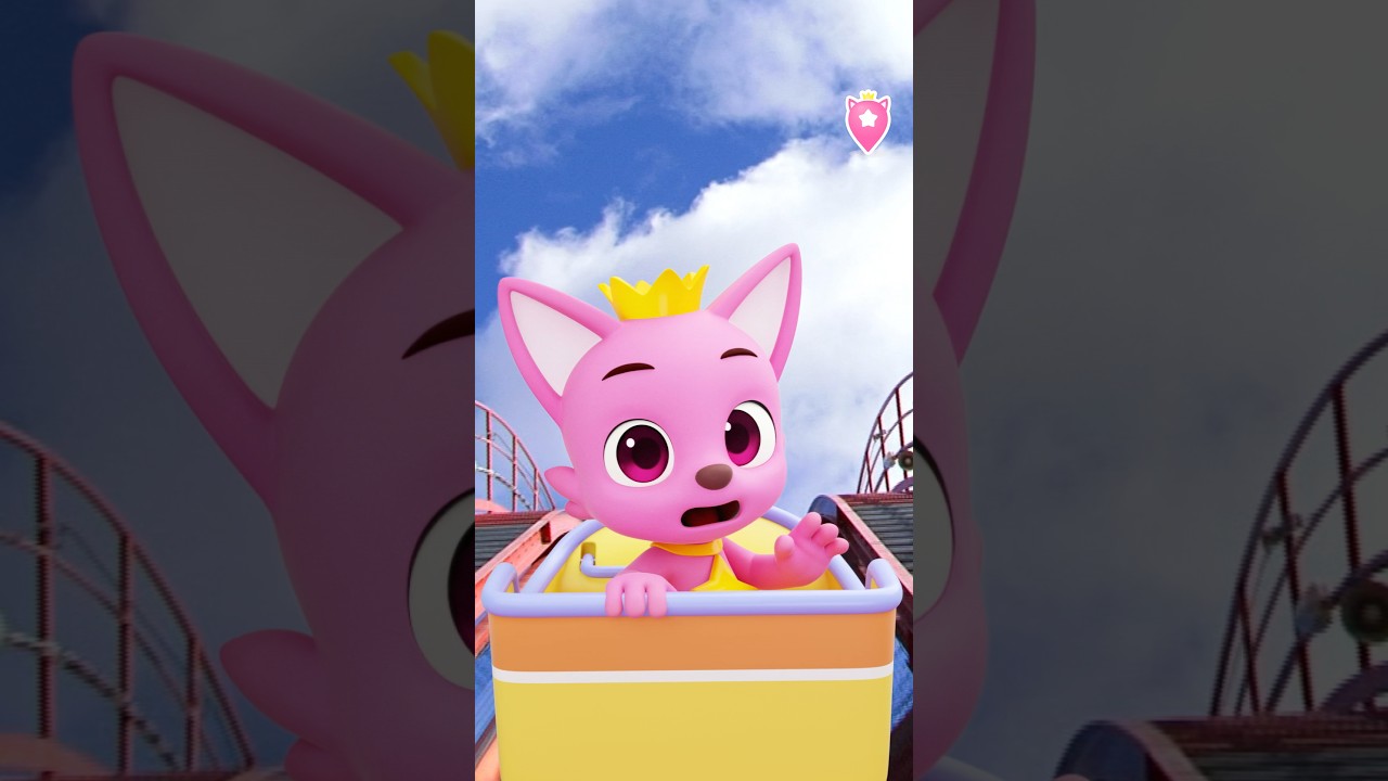 When Pinkfong First Time Rides Roller Coaster 🎢  #Hogi #shorts