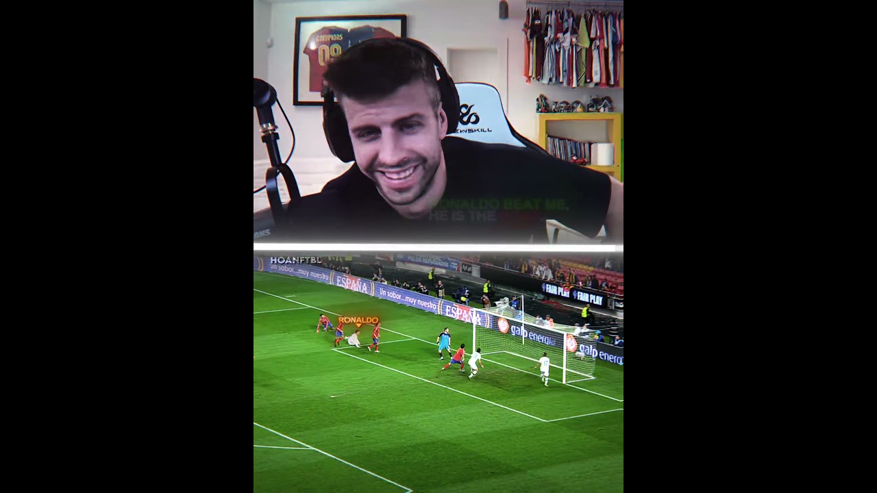 When Pique Reacts Skills To Ronaldo 😎🥶