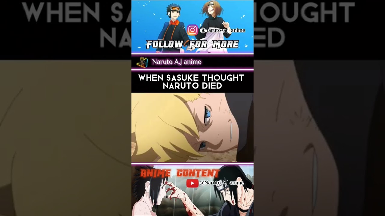 When Sasuke thought Naruto died.#shorts #naruto #sasuke