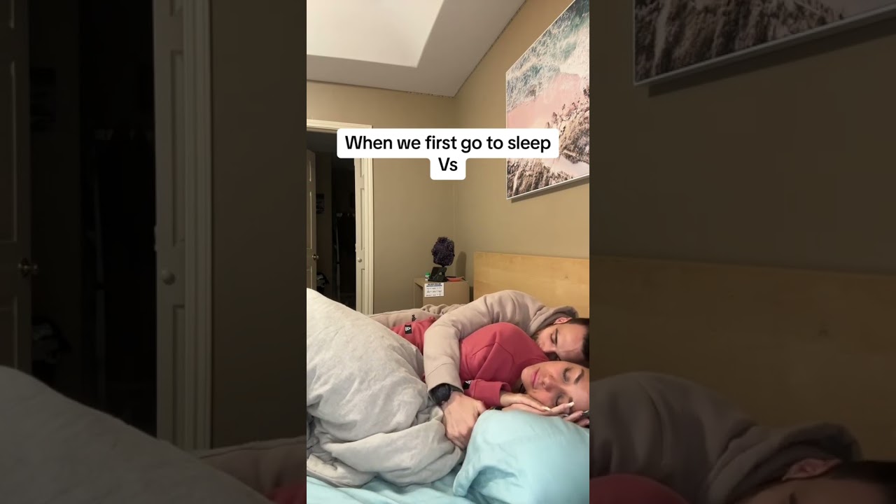 When we first go to sleep cuddling vs The middle of the night #shorts