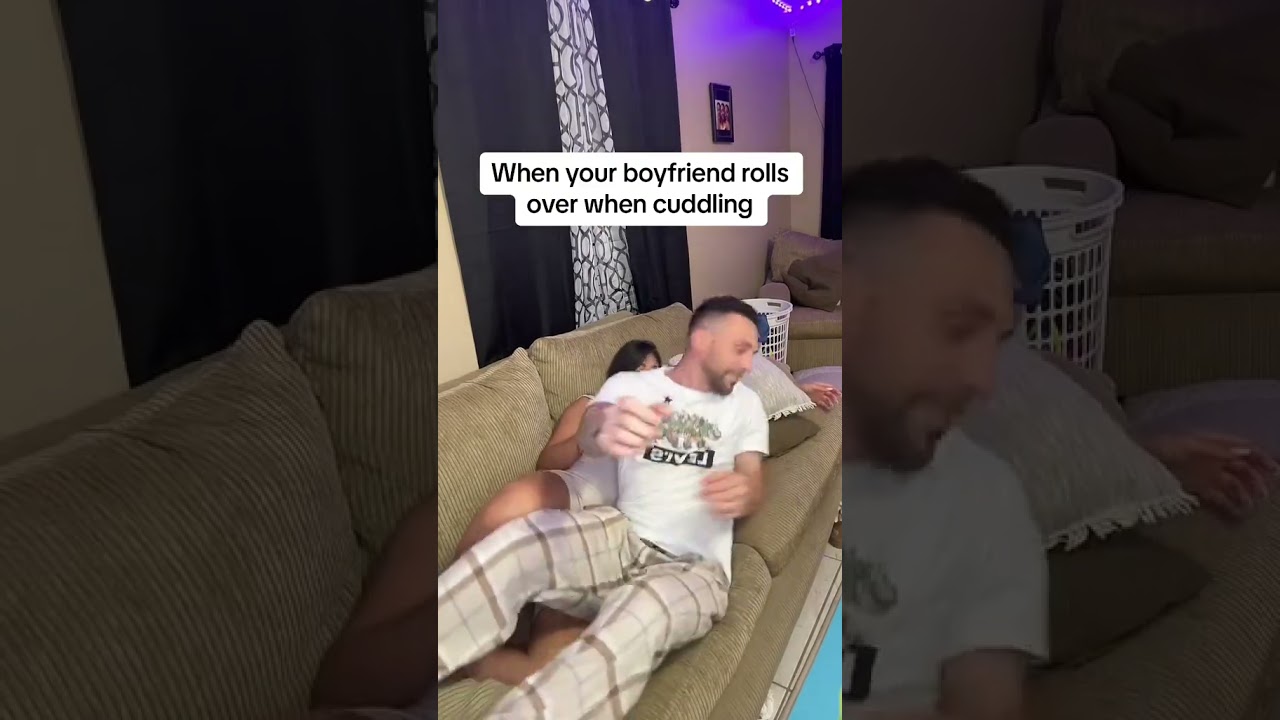 when your boyfriend rolls over when cuddling 🥰