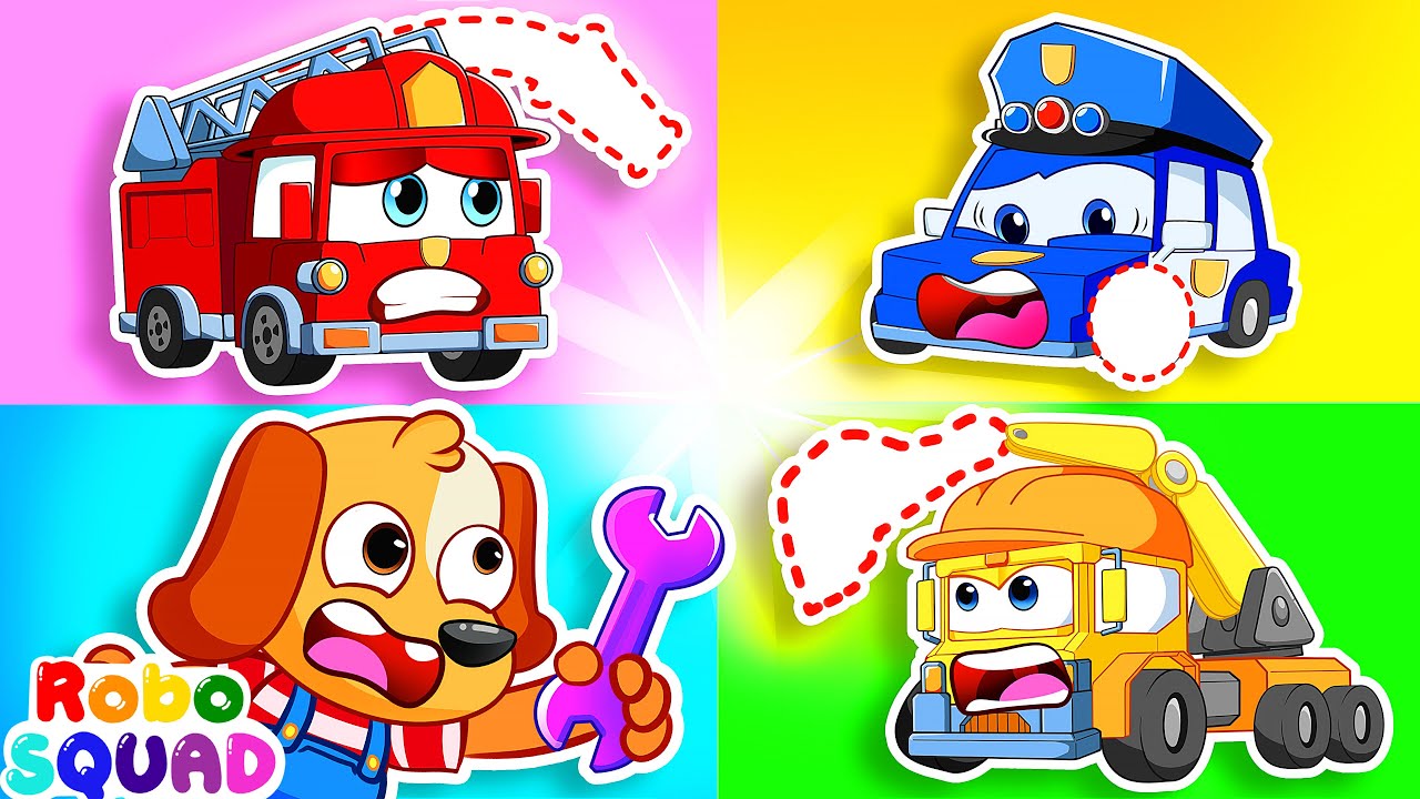 Where Is My Body Song - Let's Repair Car 😱 Nursery Rhymes | RoboSquad Kids Songs