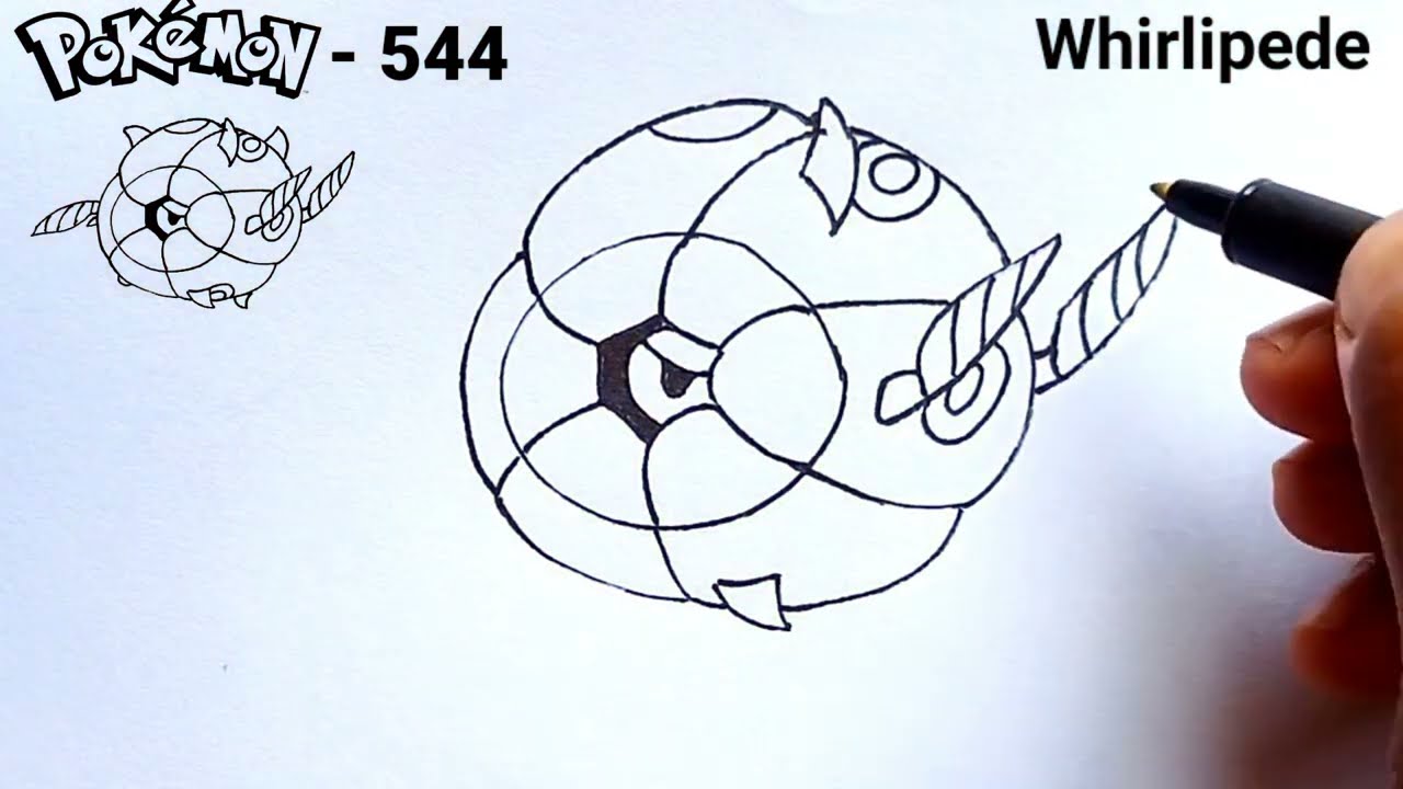 Whirlipede Drawing | How To Draw Pokemon No 544