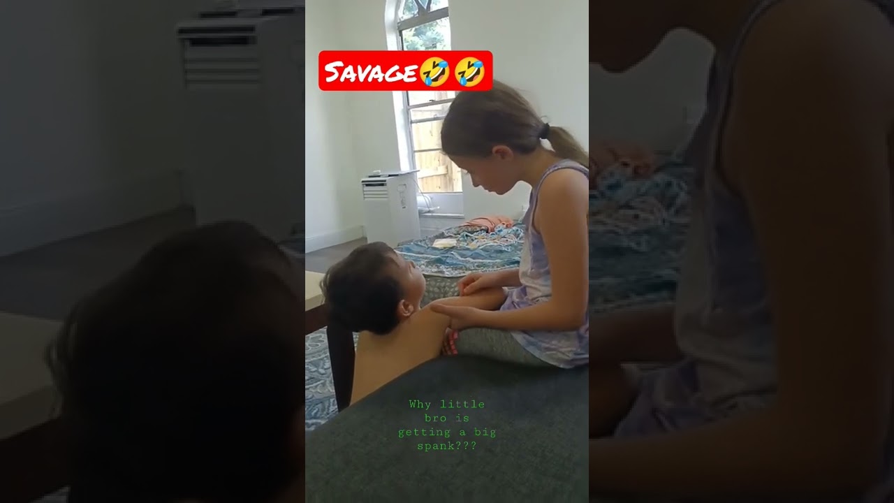why little bro is getting a BiG spank? wait till the end! SAVAGE🤣 #shorts #toodler #fyp #crossbreed