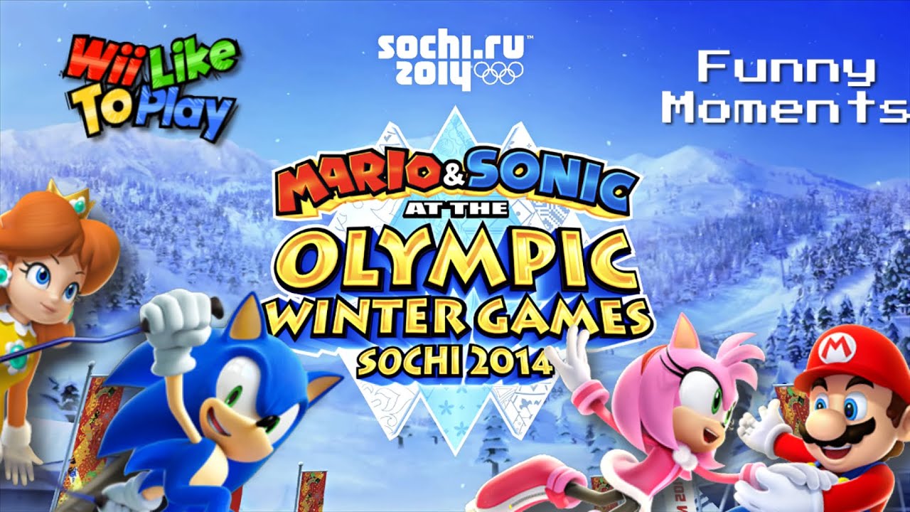 WiiLikeToPlay - Mario & Sonic at the Sochi 2014 Olympic Winter Games Funny Moments