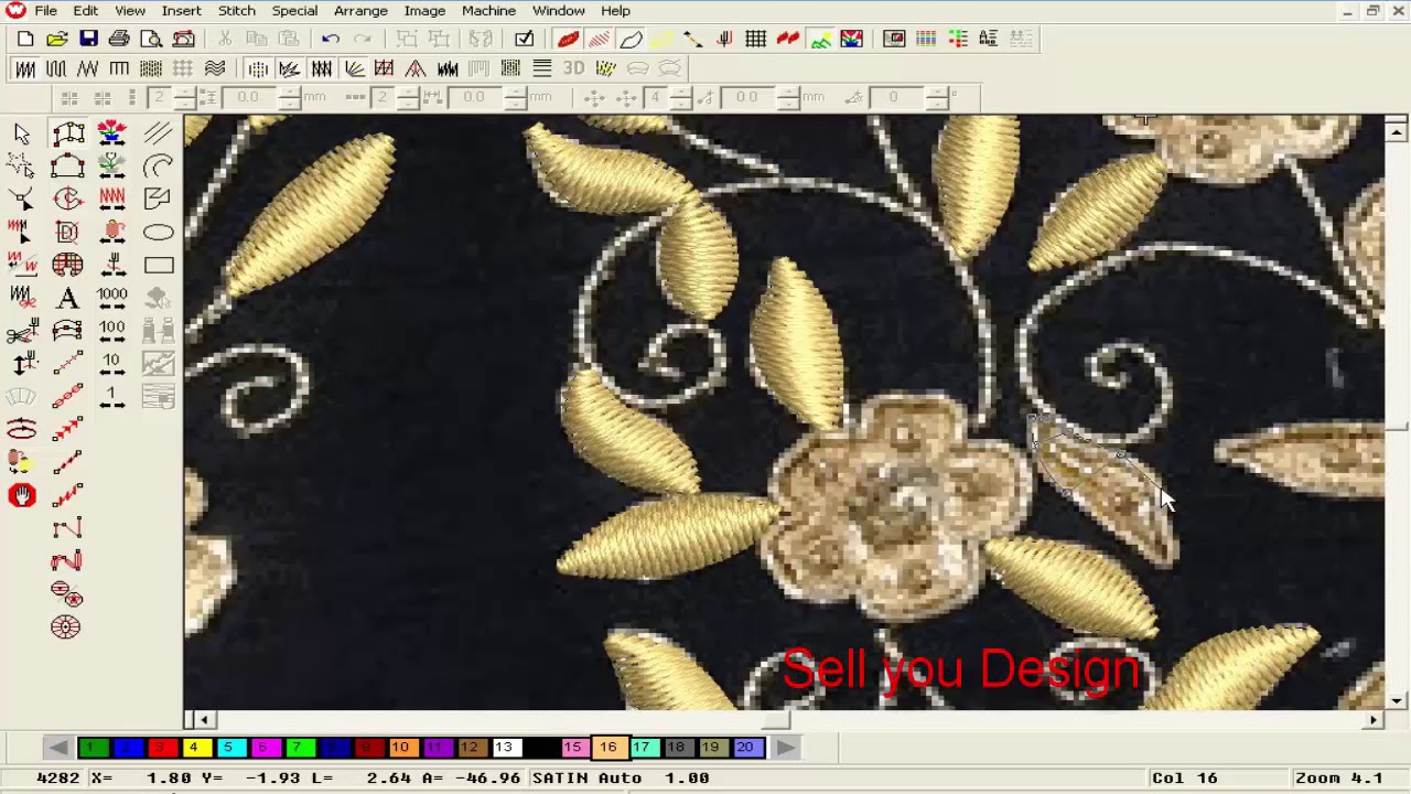 Wilcom Design training || wilcom software Design toutreal || Best embroidery design (pat-93)