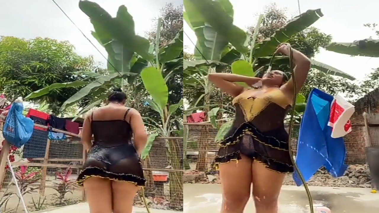 Wild BEAUTY Andrea Granda had a wild &Hot bath In yard|| Wild Beauty Beast