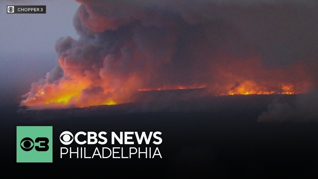 Wildfire burns 3,250 acres, now 30% contained in Shamong Township, New Jersey