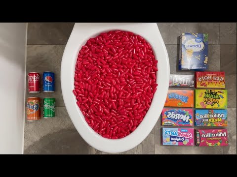 Will it Flush? - Coca Cola, Fanta, Sprite, Skittles, M&M's, Candy, Red Candy, Sour Patch Candy