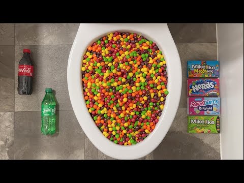 Will it Flush? - Coca Cola, Fanta, Sprite, Skittles, Reese's, M&M's, Orbeez, Candy