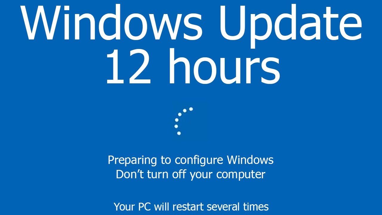 Windows Update Screen REAL COUNT 12 hours 4K Resolution