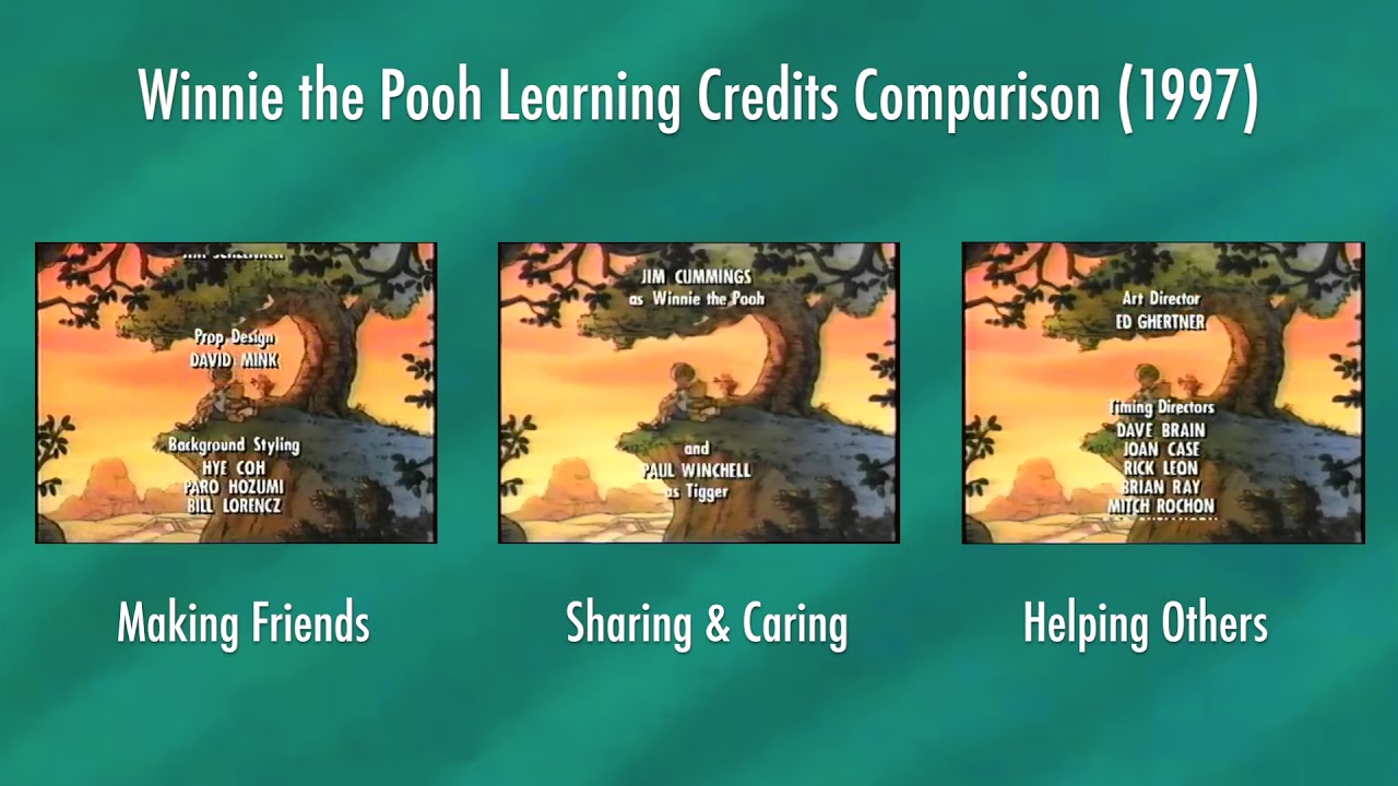 Winnie the Pooh Learning Credits Comparison 1997