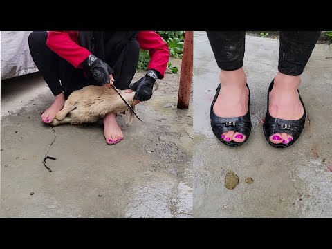 woman butcher goat/ Nahila vlog