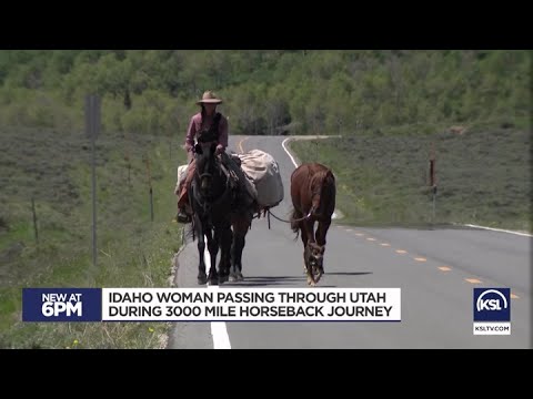 Woman riding 3,000 miles through the west with her horses and dog