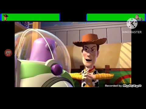Woody vs buzz lightyear (First fight) with healthbars