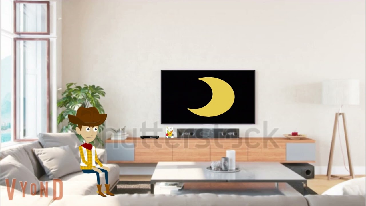 Woody watches Baby Einstein: Language Nursery