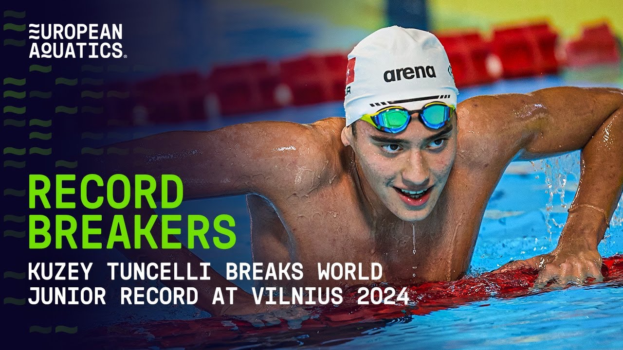 WORLD JUNIOR RECORD | Kuzey Tuncelli - 1500m Freestyle | European Aquatics
