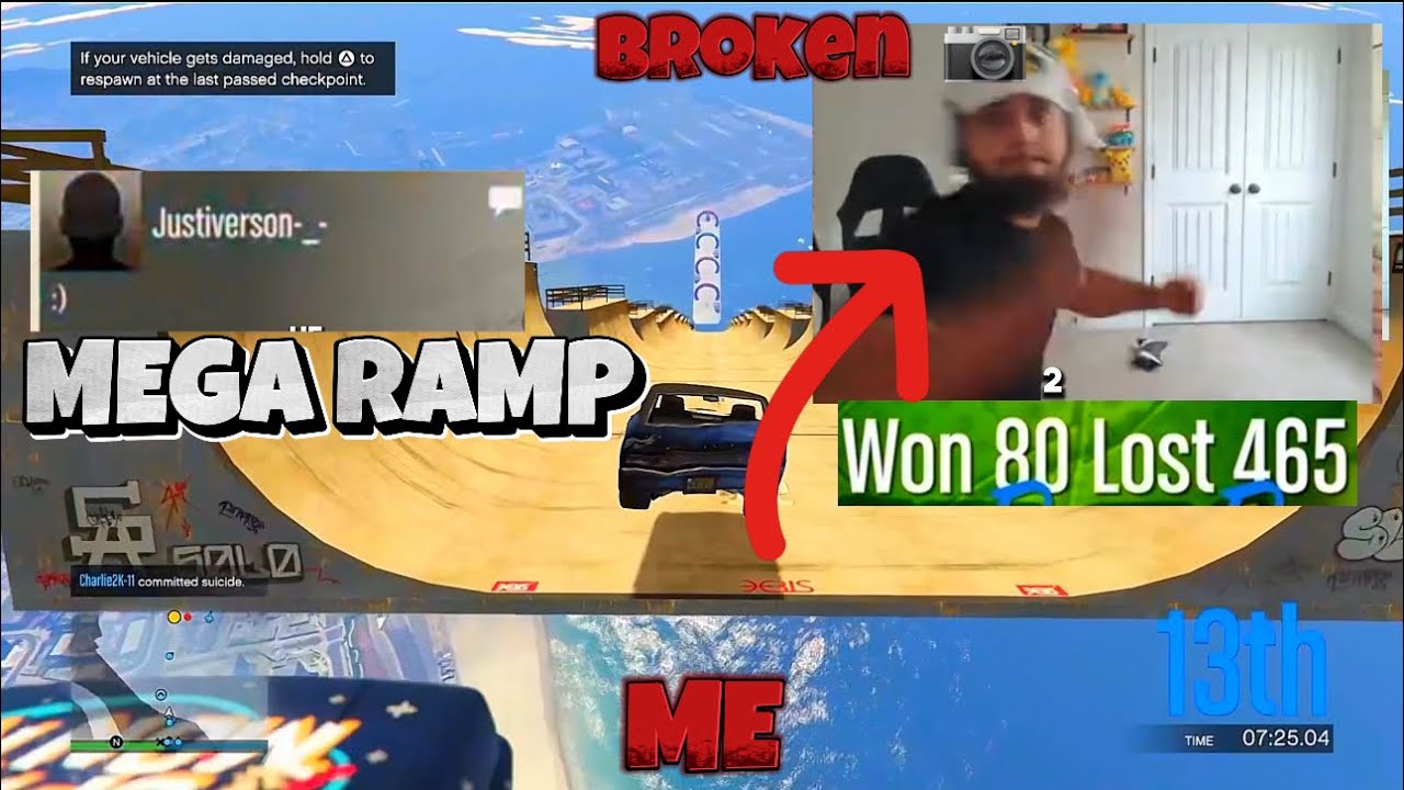 WORST MEGA RAMP Race in Gta 5 HISTORY (I broke my faceCam) Dont play this….