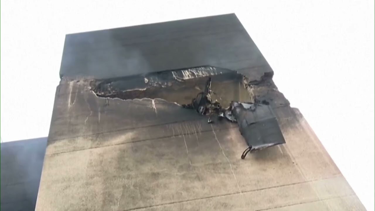 Wreckage at crash site as Air India flight crashes shortly after take off from Ahmedabad airport
