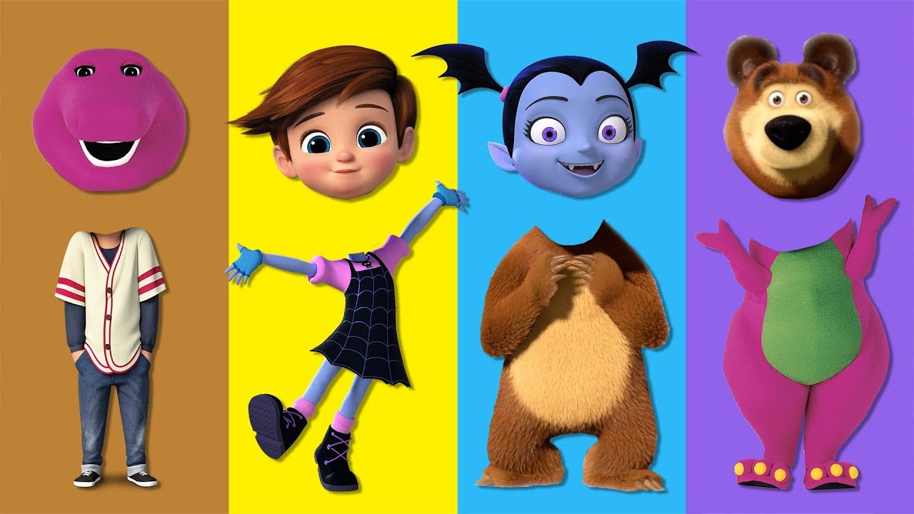 Wrong Heads Barney Vampirina Boss Baby Masha and the Bear Finger Family Song Nursery Rhymes for Kids