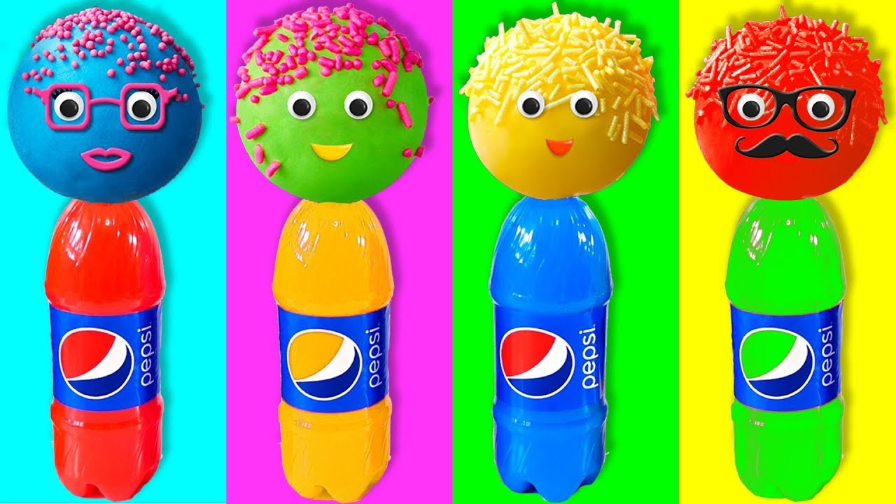 Wrong Heads Cake Pop Pepsi Bottles Finger Family Learn Colors Nursery Rhyme For Kids