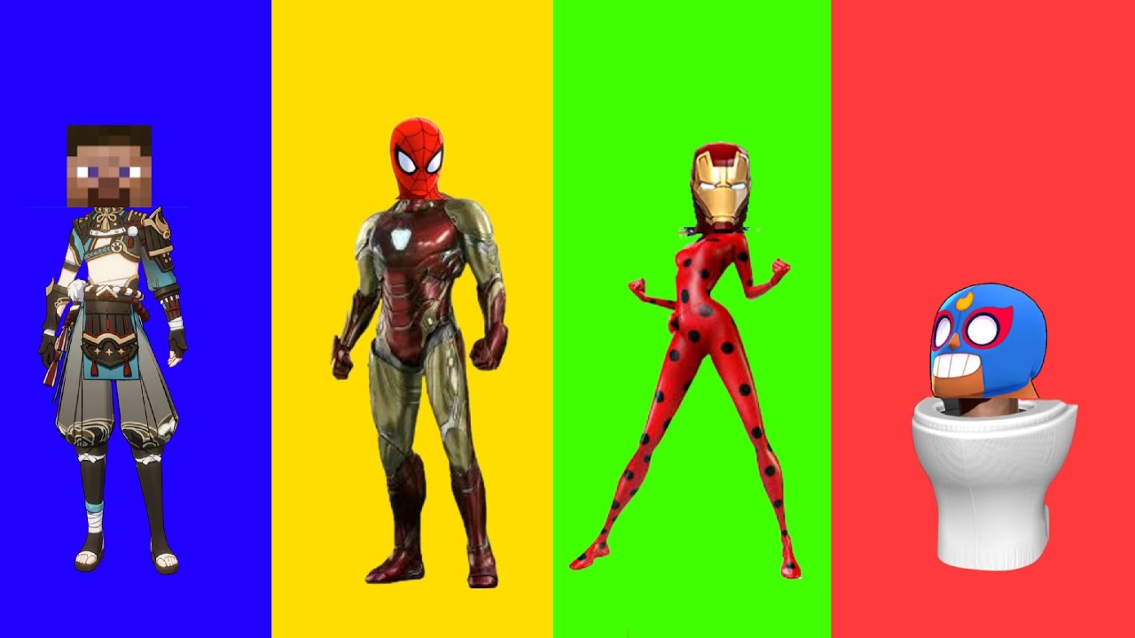 Wrong heads Ladybug 🆚️ Siren Head 🆚️ Skibidi toilet 🆚️ Paw Patrol 🆚️ Iron man 🆚️One Piece, Spiderman