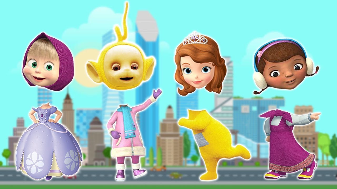 Wrong Heads Masha and the Bear Doc McStuffins Sofia the First Teletubbies Finger Family Song