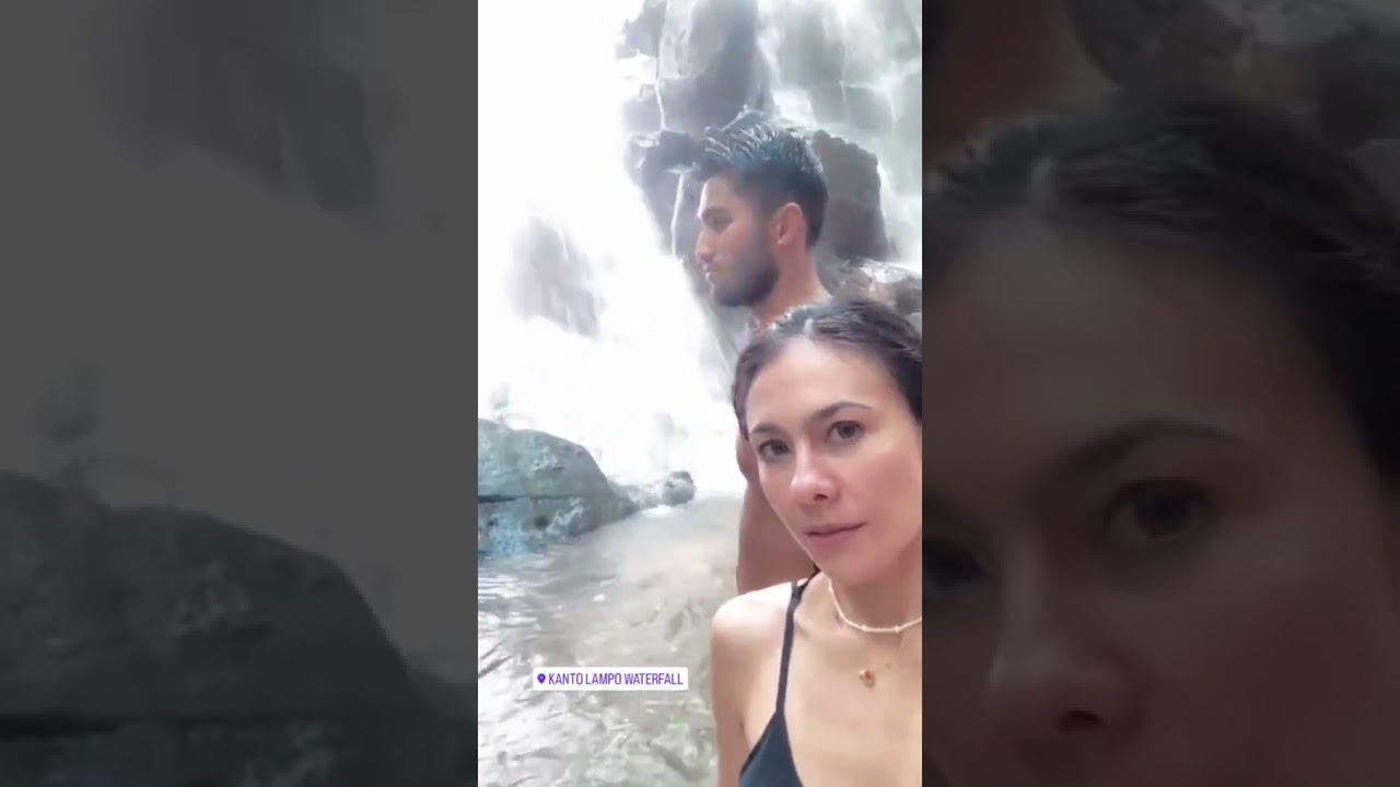 Wulan Guritno indah pemandangan gunung sama air terjunnya