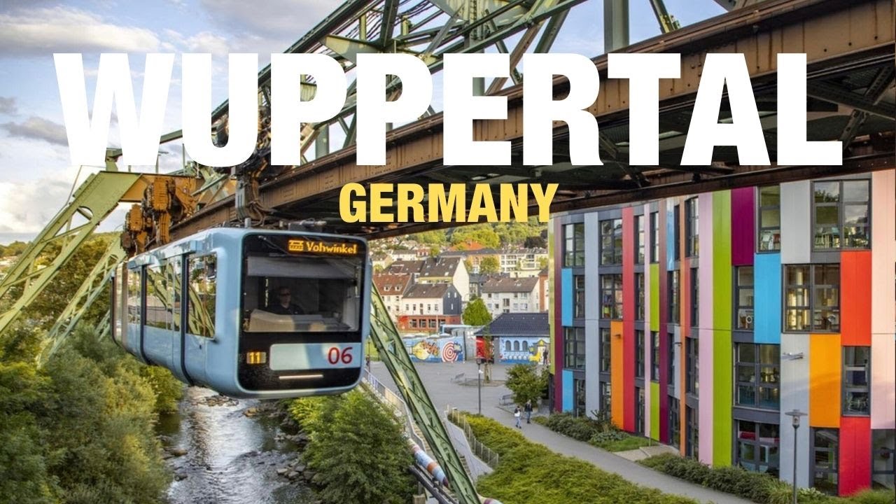 WUPPERTAL , GERMANY 🇩🇪, Walking Tour ,The City with the Sky Train 4K 60fps