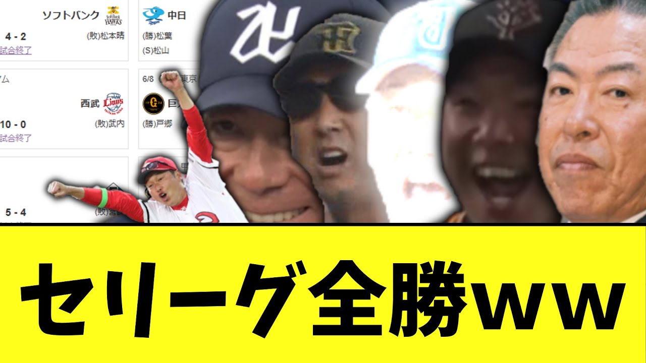 セリーグ全勝wwwww
