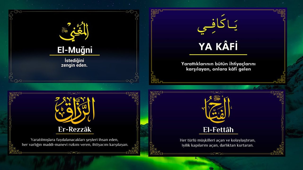 ya kafi ya muğni ya fettah ya rezzak 101 Tekrar HIZLI Zenginlik Esması