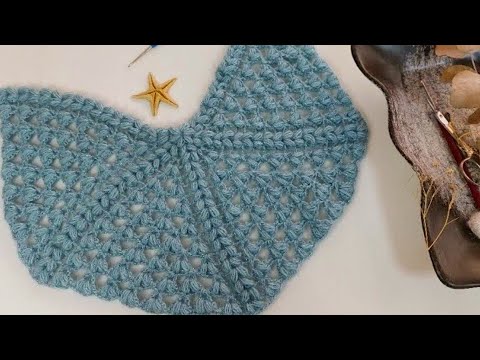 yapımı çok kolay pelerin şal modeli #crochet yeni tığ işi şal modelleri