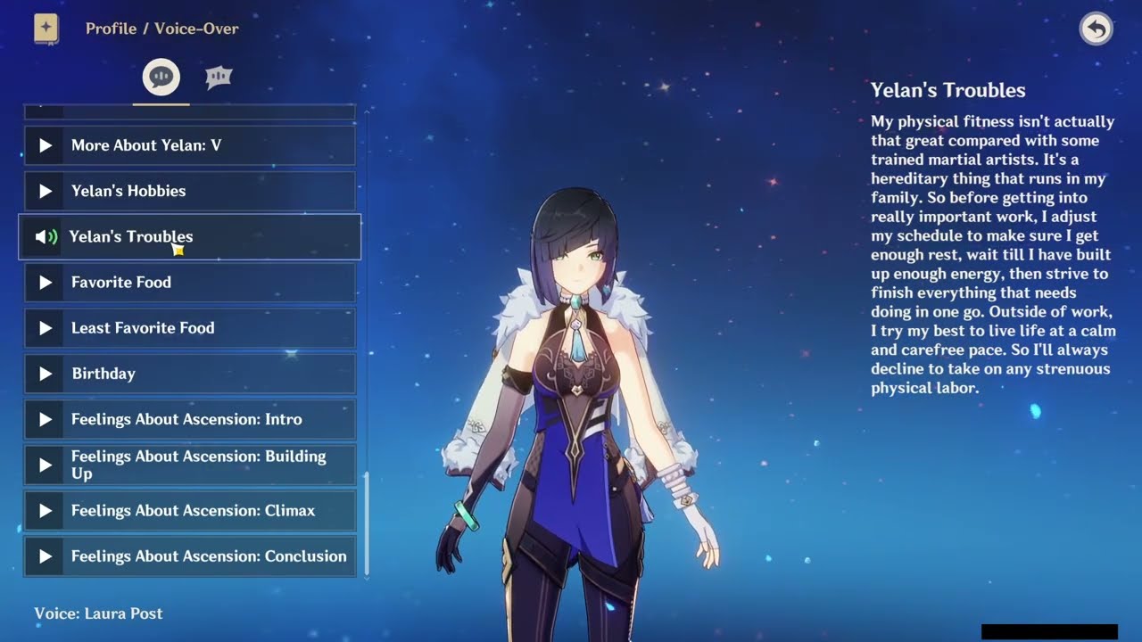 YELAN ALL VOICE LINES (ENGLISH)