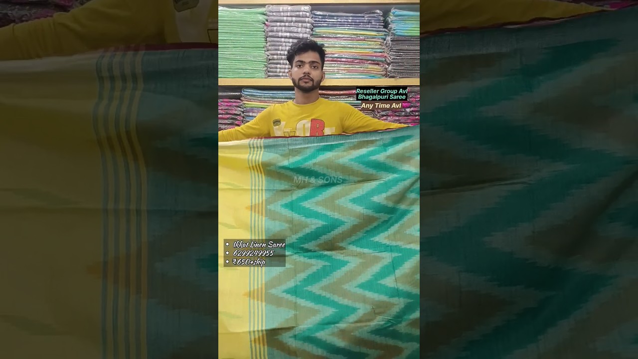 yellow colour ikkat saree #ikkatsarees #cottonsaree #pochampallyikkat #pochampallysarees