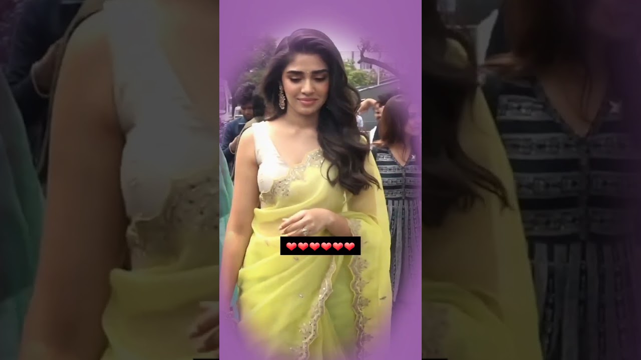 yellow saree look in event time vest krithi shetty status #shorts