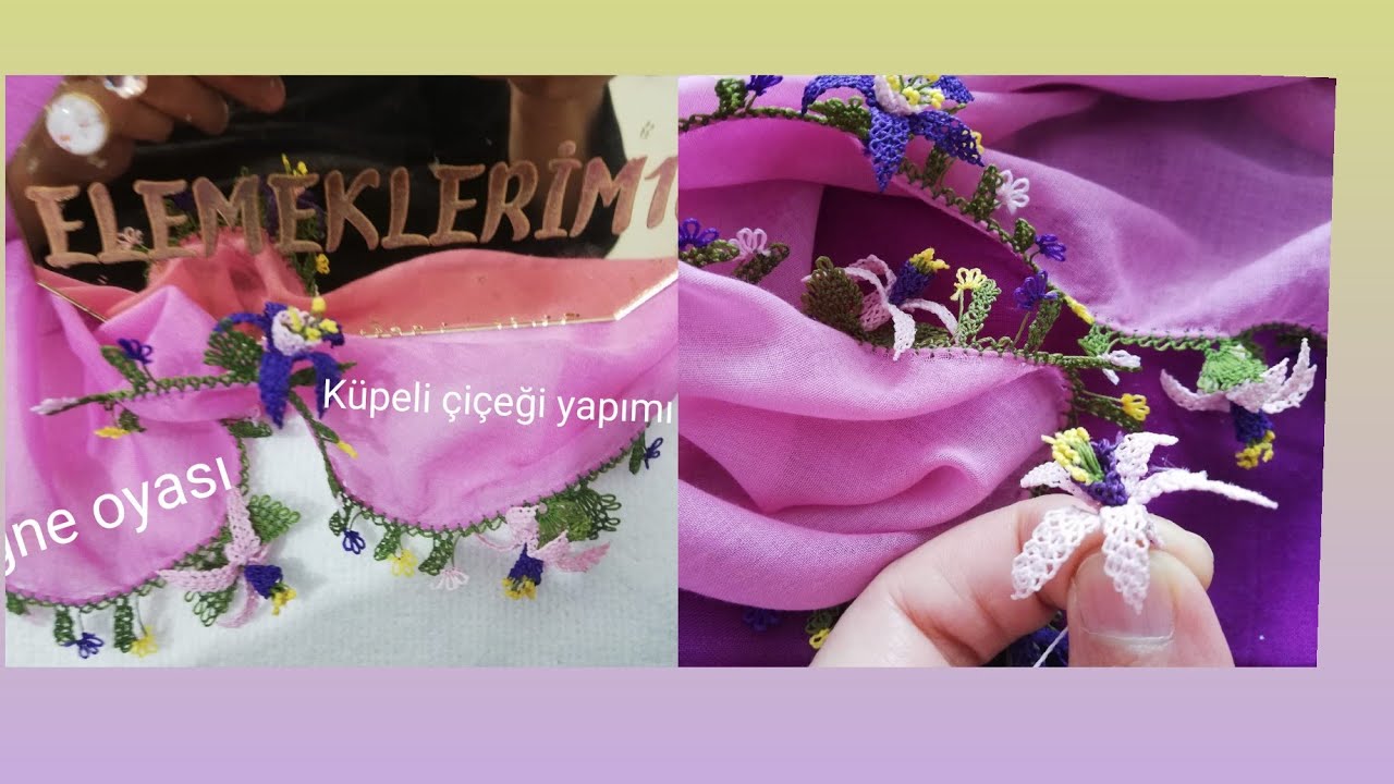 YENİ GÖSTERİŞLİ İĞNEOYASI KÜPELİ ÇİÇEĞİ YAPIMI #MEVLİD ÖRTÜLERİNDE #YAZMALARA #HAVLU KENARINDA 👌
