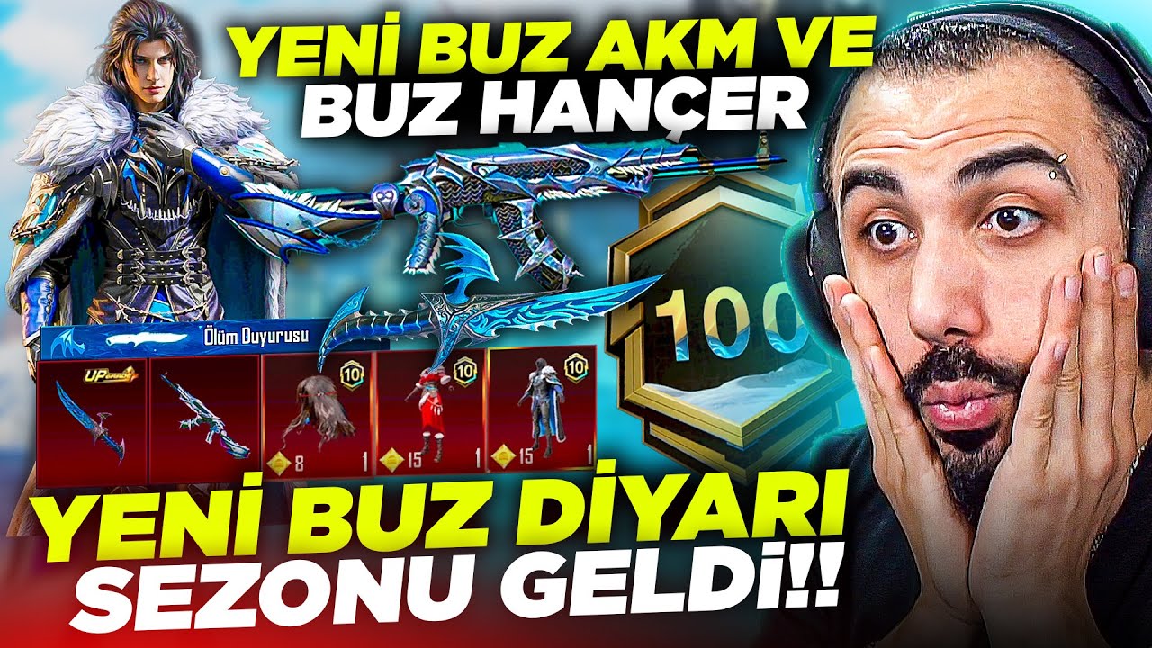 YENİ SEZON 10 GELDİ😱 BUZ DİYARI HANÇER, YÜKSELTİLMİŞ BUZ AKM VE DESTANSI SETLER EFSANE | PUBG MOBILE