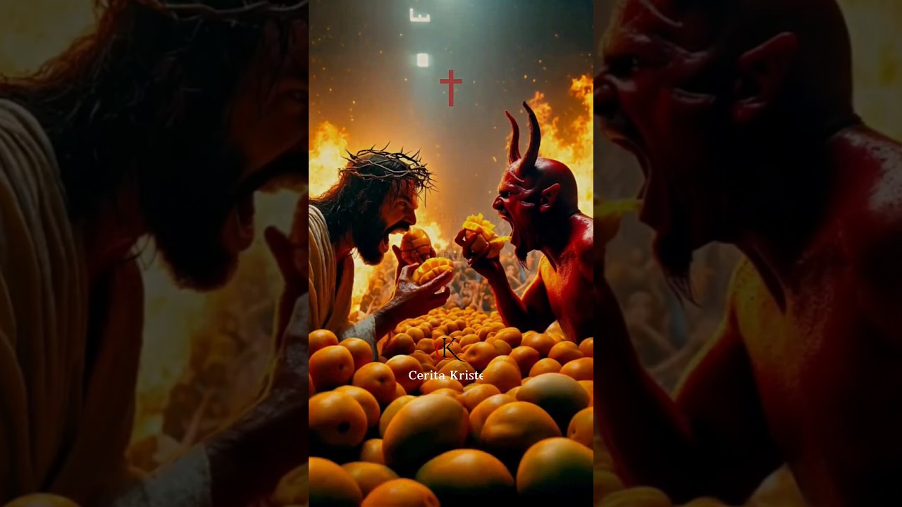 Yesus vs Iblis | Iblis Dikalahkan Yesus | Yesus Pemenang #motivasirohani #shorts #jesus #iblis