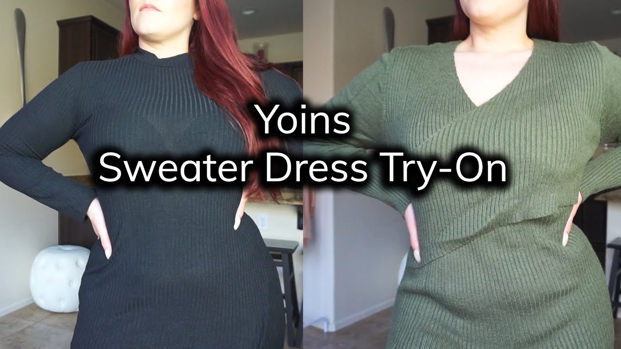 Yoins Cozy Sweater Dress Try-On Haul | Ruby Red