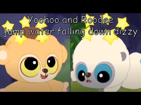 Yoohoo and Friends - Yoohoo and Roodee jump water falling down dizzy