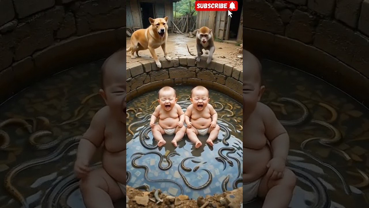 You Won’t Believe How Dog 🐕 & Monkey 🐒 Dropped Millions of Snakes 🐍 on Crying Babies! 😱 #shorts